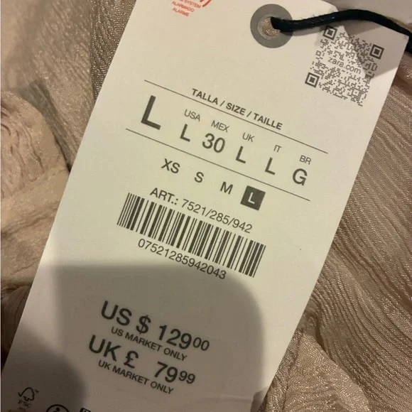 Zara NWT beaded sash blouse 6521/285 - Picture 11 of 12